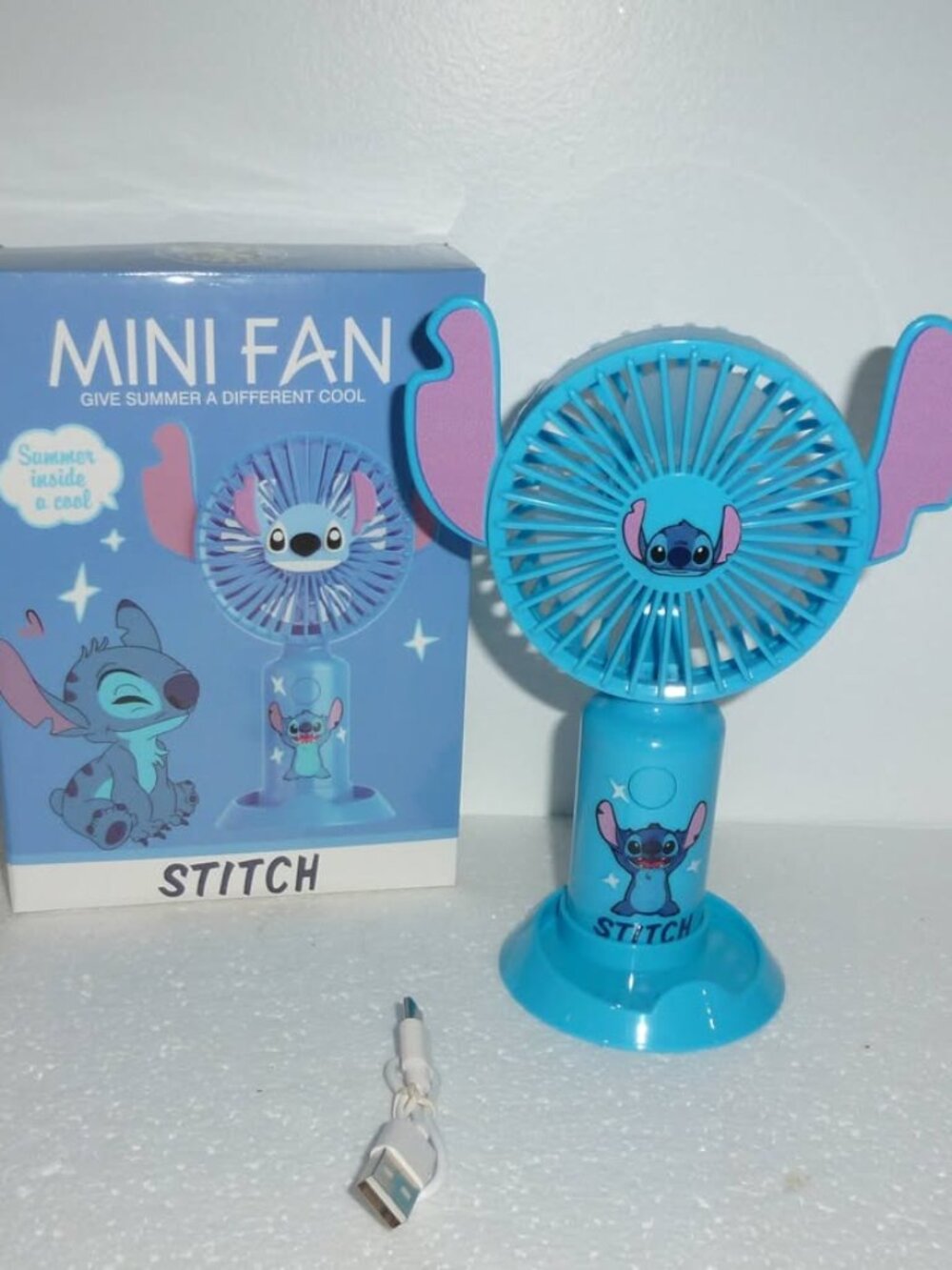 Disney's Lilo & Stitch - Stitch Blue Mini Fan ... New in Box